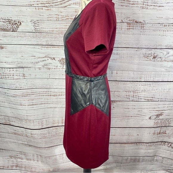 MARC NEW YORK ANDREW MARC FAUX LEATHER MIDI DRESS - Picture 9 of 10